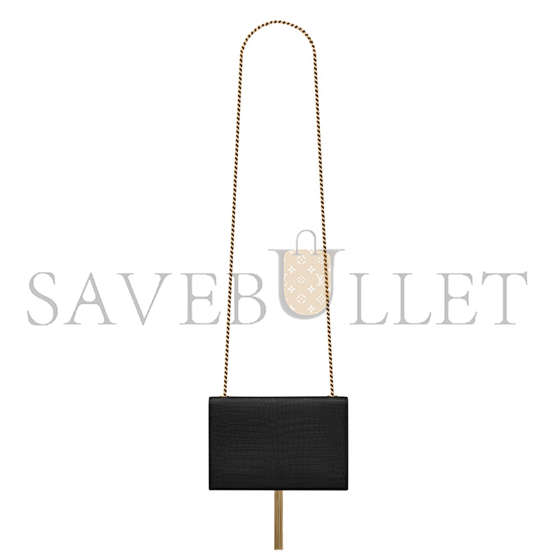 YSL KATE SMALL TASSEL IN CROCODILE-EMBOSSED LEATHER 474366DND0J1000 (20*12.5*5cm) YSL KATE SMALL TASSEL IN CROCODILE-EMBOSSED LEATHER 474366DND0J1000 (20*12.5*5cm)