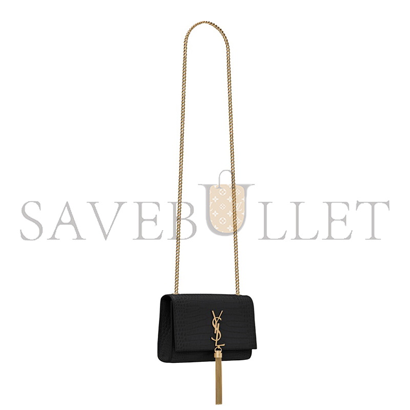 YSL KATE SMALL TASSEL IN CROCODILE-EMBOSSED LEATHER 474366DND0J1000 (20*12.5*5cm) YSL KATE SMALL TASSEL IN CROCODILE-EMBOSSED LEATHER 474366DND0J1000 (20*12.5*5cm)