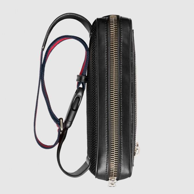 GUCCI GG BLACK BELT BAG 474293 (24*14*5.5cm) GUCCI GG BLACK BELT BAG 474293 (24*14*5.5cm)