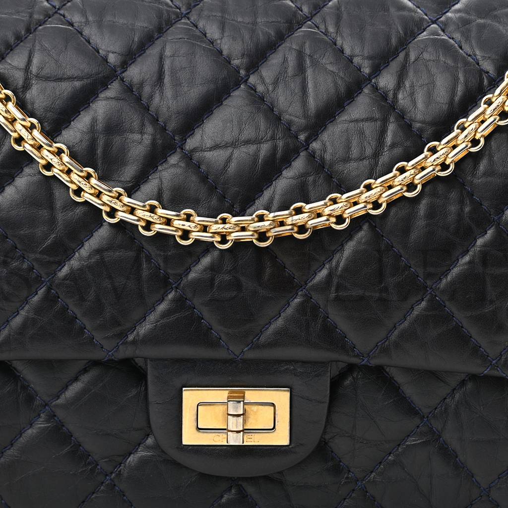 CHANEL CALFSKIN QUILTED 2.55 REISSUE 226 FLAP NAVY BLUE (27*17*9cm) CHANEL CALFSKIN QUILTED 2.55 REISSUE 226 FLAP NAVY BLUE (27*17*9cm)