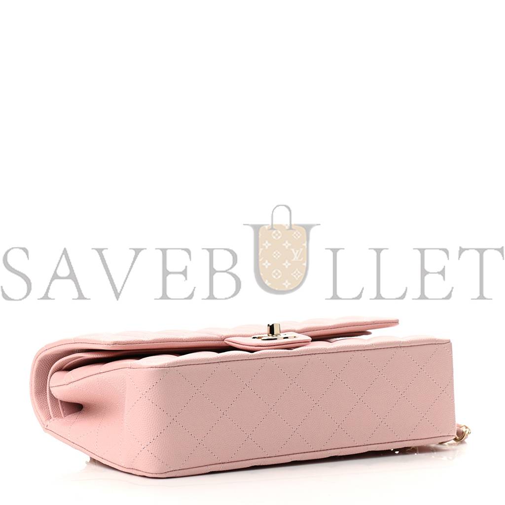 CHANEL CAVIAR QUILTED MEDIUM DOUBLE FLAP LIGHT PINK ROSE GOLD HARDWARE (25*15*6cm) CHANEL CAVIAR QUILTED MEDIUM DOUBLE FLAP LIGHT PINK ROSE GOLD HARDWARE (25*15*6cm)