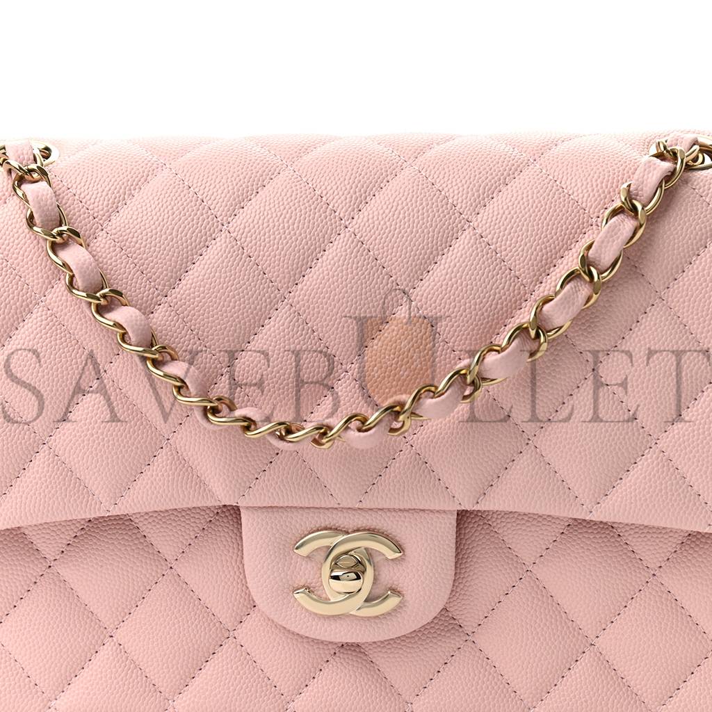 CHANEL CAVIAR QUILTED MEDIUM DOUBLE FLAP LIGHT PINK ROSE GOLD HARDWARE (25*15*6cm) CHANEL CAVIAR QUILTED MEDIUM DOUBLE FLAP LIGHT PINK ROSE GOLD HARDWARE (25*15*6cm)