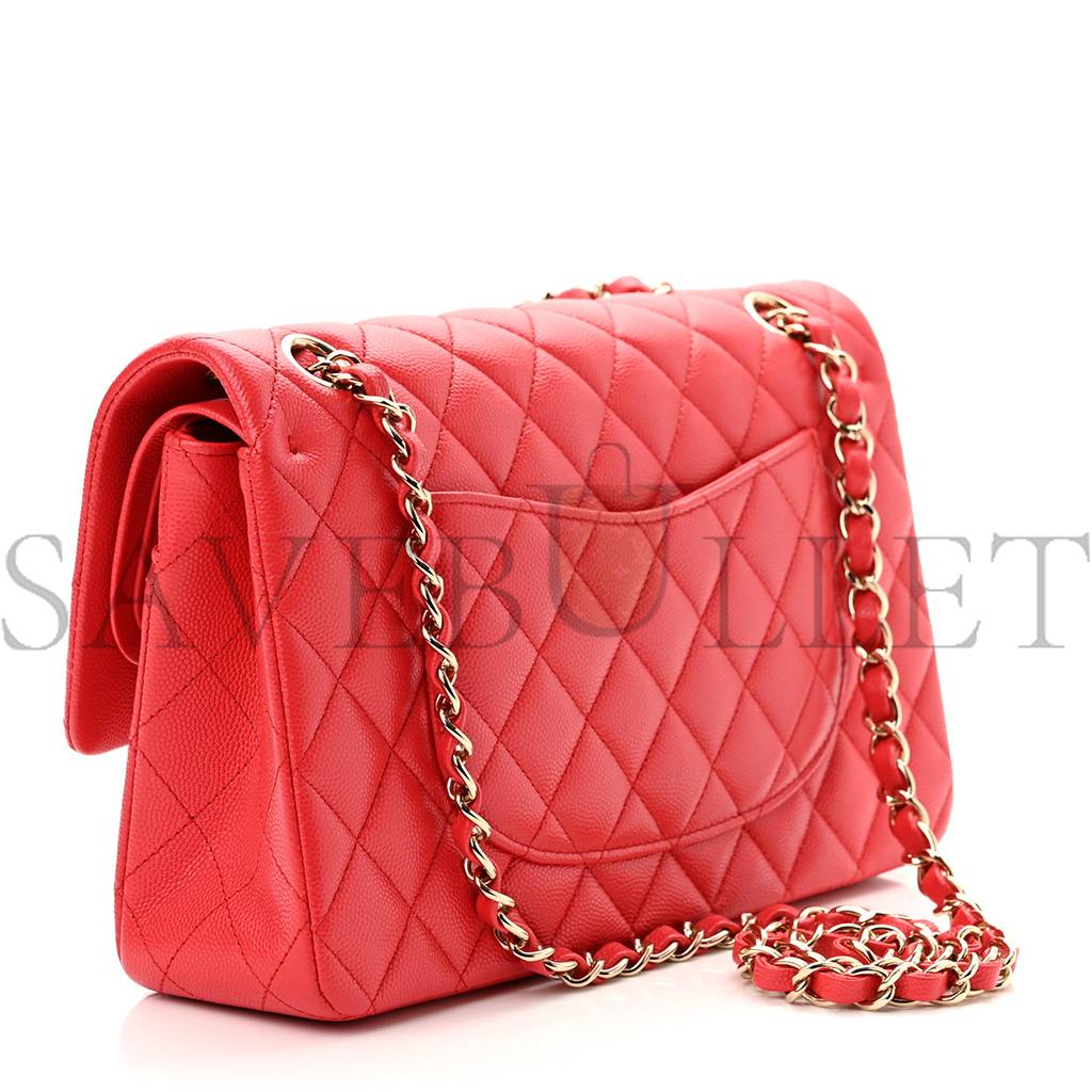 CHANEL CAVIAR QUILTED MEDIUM DOUBLE FLAP RED GOLD HARDWARE (25*17*6cm) CHANEL CAVIAR QUILTED MEDIUM DOUBLE FLAP RED GOLD HARDWARE (25*17*6cm)