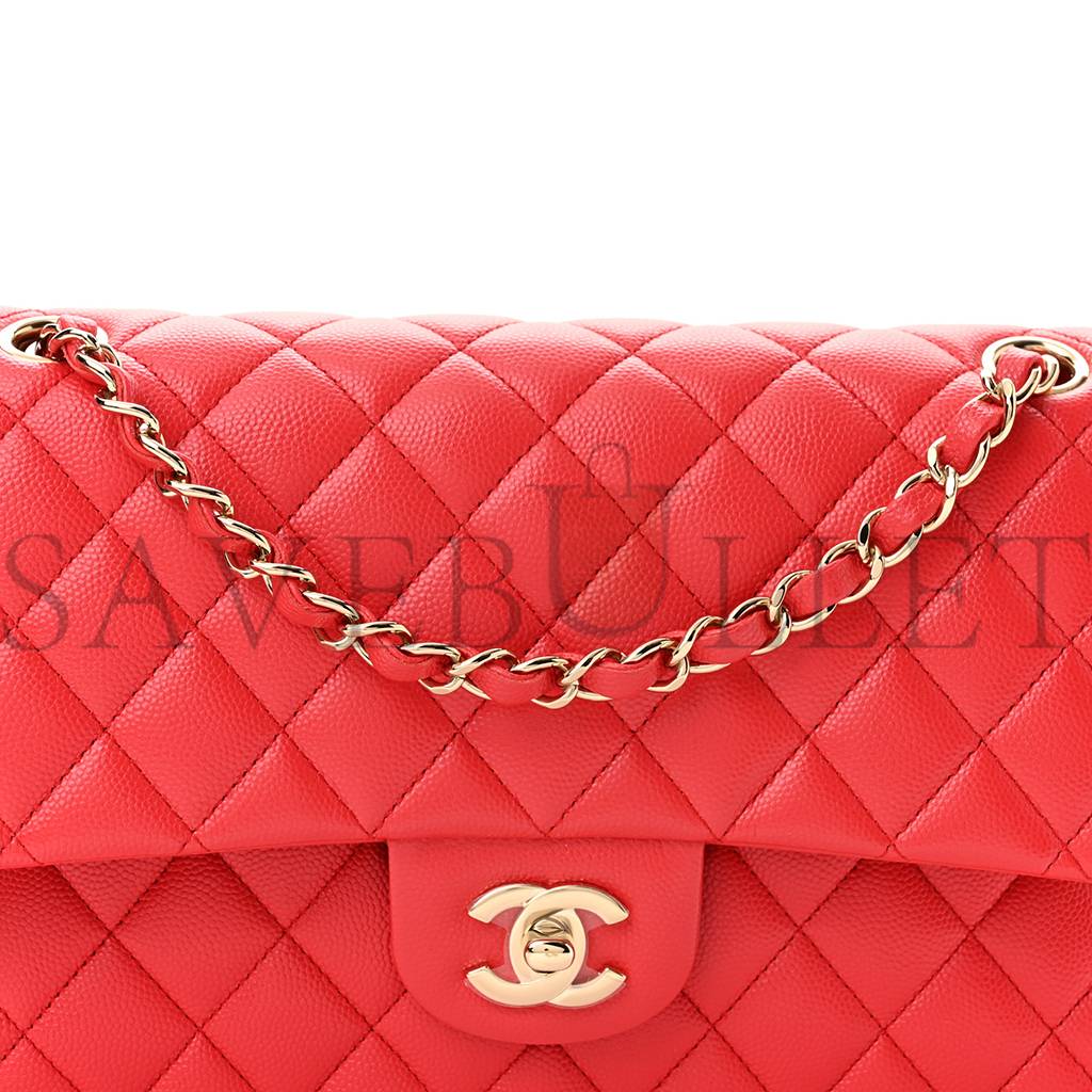 CHANEL CAVIAR QUILTED MEDIUM DOUBLE FLAP RED GOLD HARDWARE (25*17*6cm) CHANEL CAVIAR QUILTED MEDIUM DOUBLE FLAP RED GOLD HARDWARE (25*17*6cm)