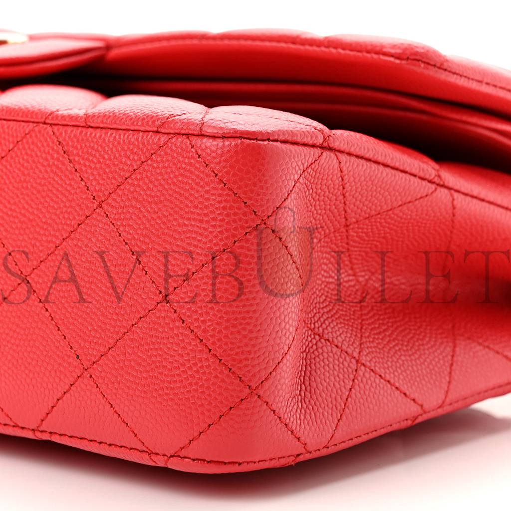 CHANEL CAVIAR QUILTED MEDIUM DOUBLE FLAP RED GOLD HARDWARE (25*17*6cm) CHANEL CAVIAR QUILTED MEDIUM DOUBLE FLAP RED GOLD HARDWARE (25*17*6cm)