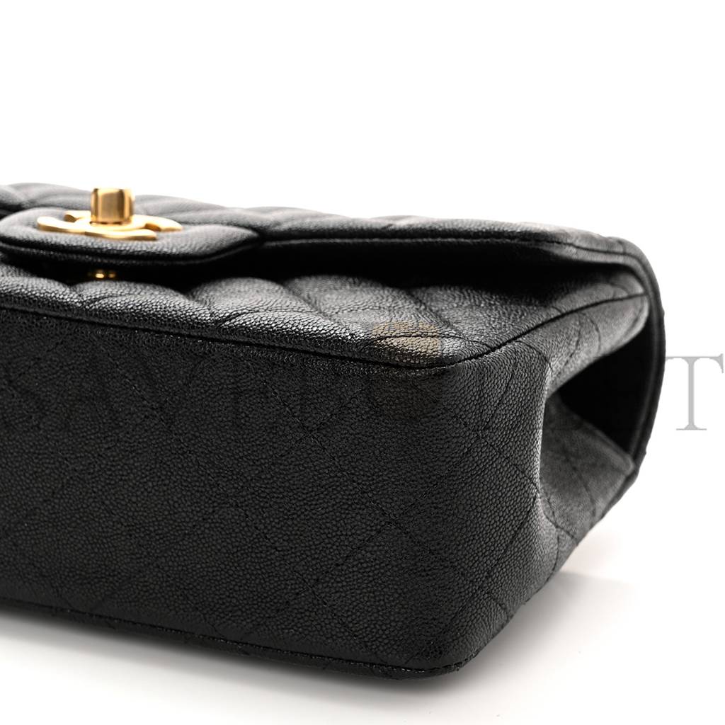 CHANEL CAVIAR QUILTED MINI TOP HANDLE RECTANGULAR FLAP BLACK GOLD HARDWARE (20*13*6cm) CHANEL CAVIAR QUILTED MINI TOP HANDLE RECTANGULAR FLAP BLACK GOLD HARDWARE (20*13*6cm)