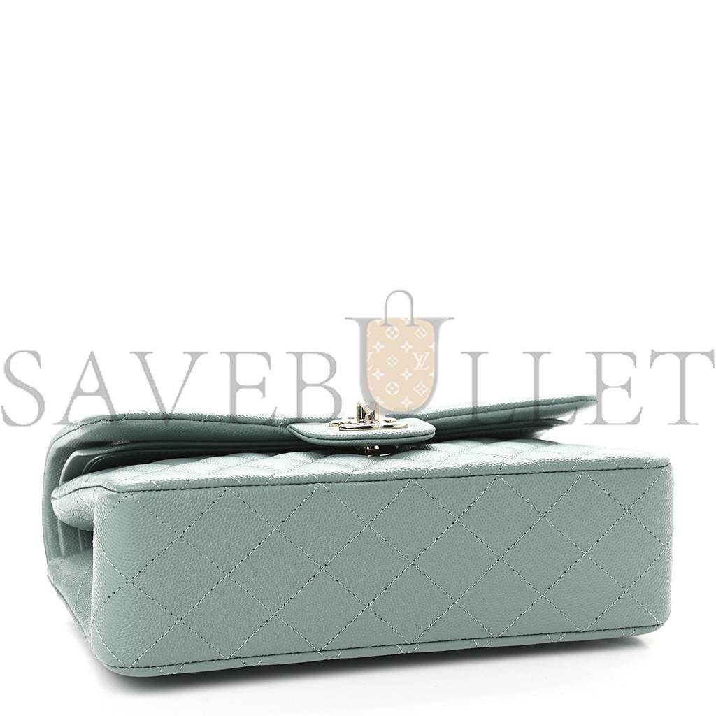 CHANEL CAVIAR QUILTED SMALL DOUBLE FLAP DARK GREEN ROSE GOLD HARDWARE (22*14*6cm) CHANEL CAVIAR QUILTED SMALL DOUBLE FLAP DARK GREEN ROSE GOLD HARDWARE (22*14*6cm)