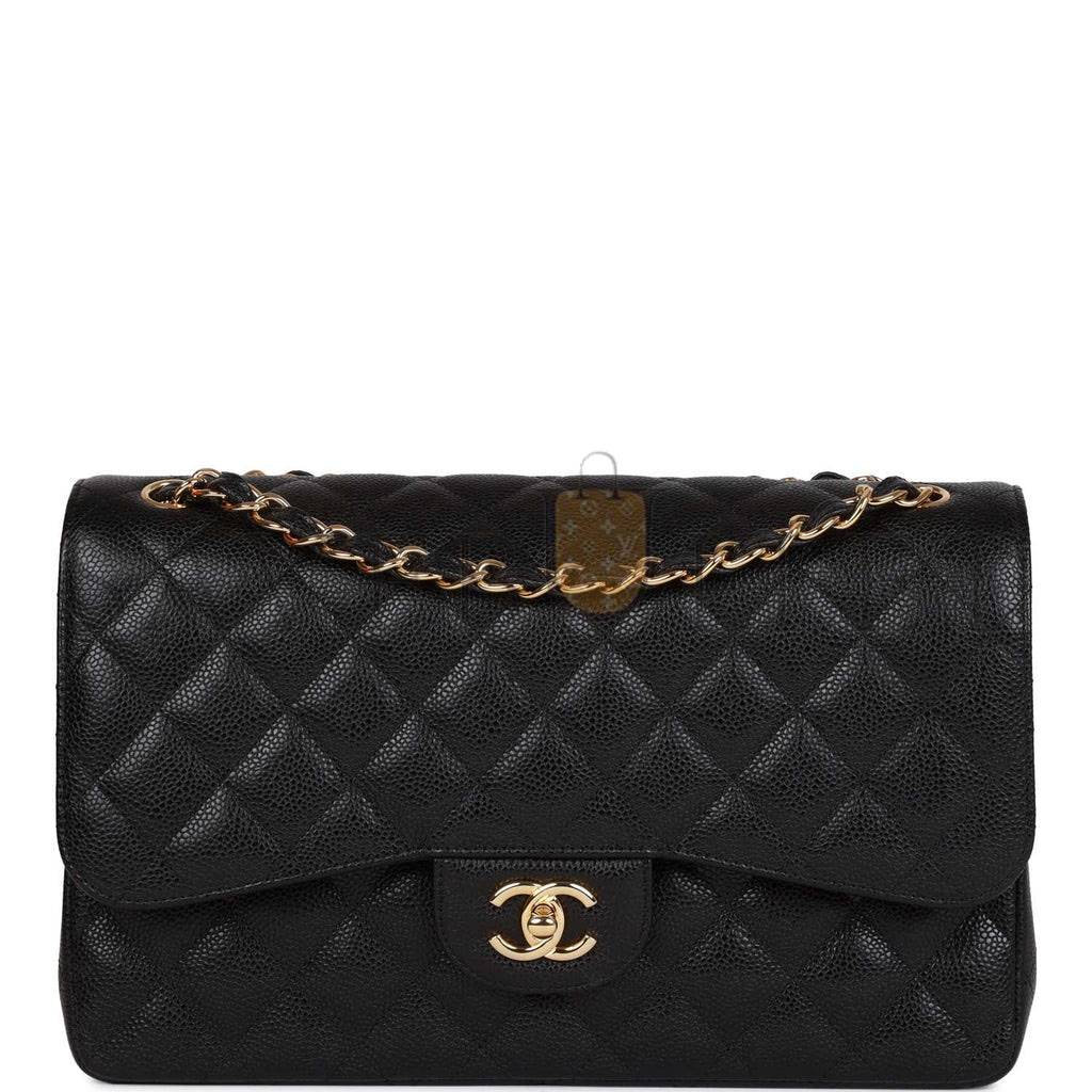 CHANEL JUMBO CLASSIC DOUBLE FLAP BAG BLACK CAVIAR GOLD HARDWARE (30*20*9cm) CHANEL JUMBO CLASSIC DOUBLE FLAP BAG BLACK CAVIAR GOLD HARDWARE (30*20*9cm)