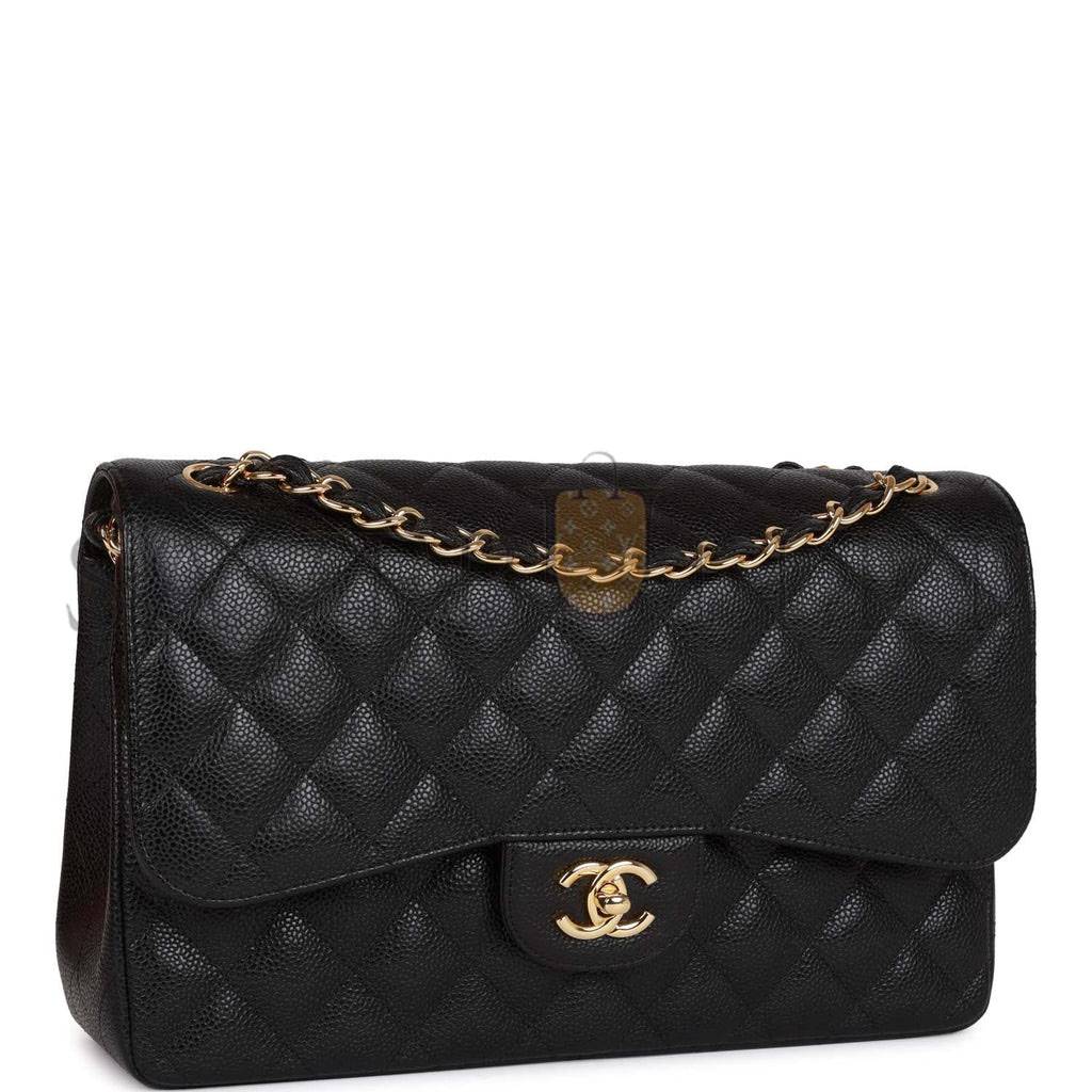 CHANEL JUMBO CLASSIC DOUBLE FLAP BAG BLACK CAVIAR GOLD HARDWARE (30*20*9cm) CHANEL JUMBO CLASSIC DOUBLE FLAP BAG BLACK CAVIAR GOLD HARDWARE (30*20*9cm)
