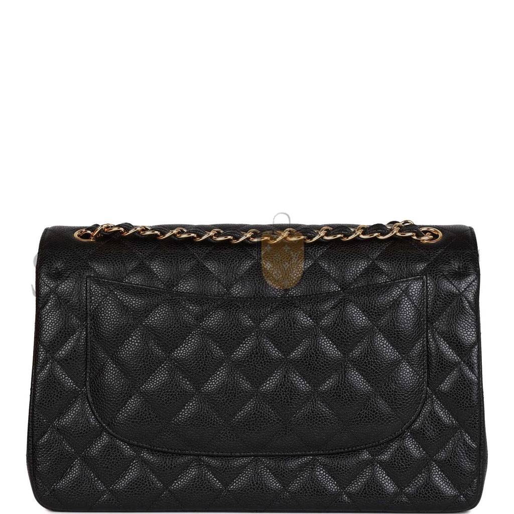 CHANEL JUMBO CLASSIC DOUBLE FLAP BAG BLACK CAVIAR GOLD HARDWARE (30*20*9cm) CHANEL JUMBO CLASSIC DOUBLE FLAP BAG BLACK CAVIAR GOLD HARDWARE (30*20*9cm)