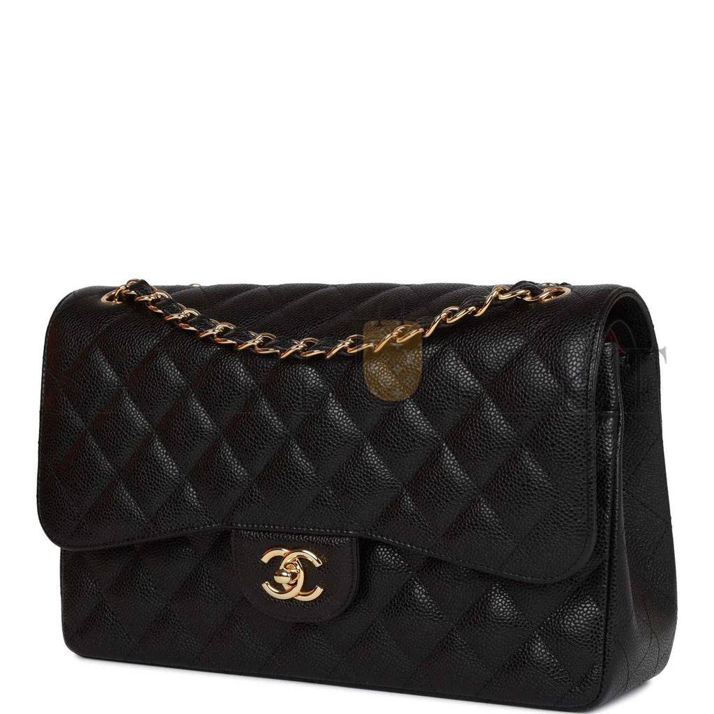 CHANEL JUMBO CLASSIC DOUBLE FLAP BAG BLACK CAVIAR GOLD HARDWARE (30*20*9cm) CHANEL JUMBO CLASSIC DOUBLE FLAP BAG BLACK CAVIAR GOLD HARDWARE (30*20*9cm)