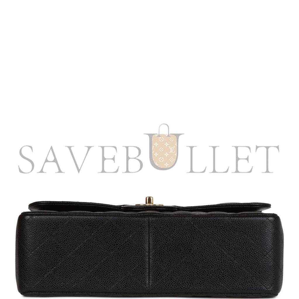 CHANEL JUMBO CLASSIC DOUBLE FLAP BAG BLACK CAVIAR GOLD HARDWARE (30*20*9cm) CHANEL JUMBO CLASSIC DOUBLE FLAP BAG BLACK CAVIAR GOLD HARDWARE (30*20*9cm)