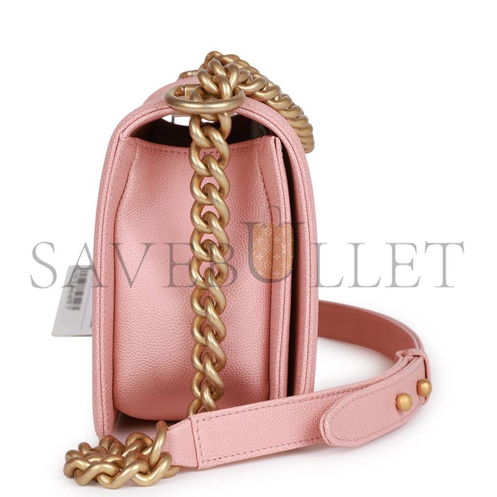 CHANEL MEDIUM BOY BAG PINK CAVIAR ANTIQUE GOLD HARDWARE (25*15*9cm) CHANEL MEDIUM BOY BAG PINK CAVIAR ANTIQUE GOLD HARDWARE (25*15*9cm)