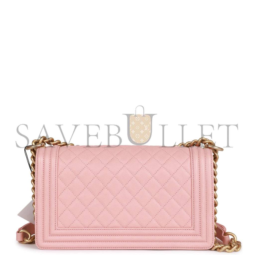 CHANEL MEDIUM BOY BAG PINK CAVIAR ANTIQUE GOLD HARDWARE (25*15*9cm) CHANEL MEDIUM BOY BAG PINK CAVIAR ANTIQUE GOLD HARDWARE (25*15*9cm)