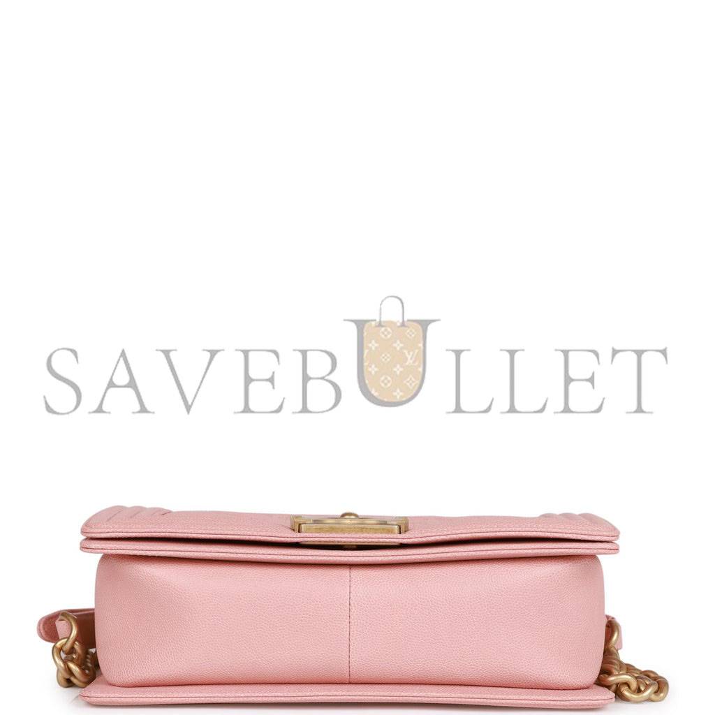CHANEL MEDIUM BOY BAG PINK CAVIAR ANTIQUE GOLD HARDWARE (25*15*9cm) CHANEL MEDIUM BOY BAG PINK CAVIAR ANTIQUE GOLD HARDWARE (25*15*9cm)