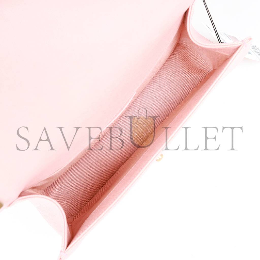 CHANEL MEDIUM BOY BAG PINK CAVIAR ANTIQUE GOLD HARDWARE (25*15*9cm) CHANEL MEDIUM BOY BAG PINK CAVIAR ANTIQUE GOLD HARDWARE (25*15*9cm)