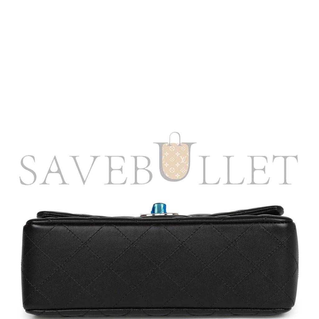 CHANEL MINI RECTANGULAR FLAP BAG BLACK LAMBSKIN LIGHT GOLD HARDWARE (20*13*6cm) CHANEL MINI RECTANGULAR FLAP BAG BLACK LAMBSKIN LIGHT GOLD HARDWARE (20*13*6cm)