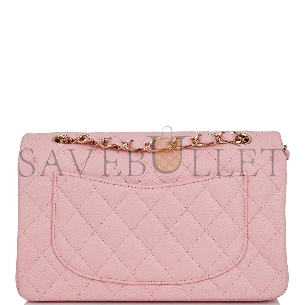 CHANEL SMALL CLASSIC DOUBLE FLAP PINK CAVIAR LIGHT GOLD HARDWARE (23*13*6cm) CHANEL SMALL CLASSIC DOUBLE FLAP PINK CAVIAR LIGHT GOLD HARDWARE (23*13*6cm)