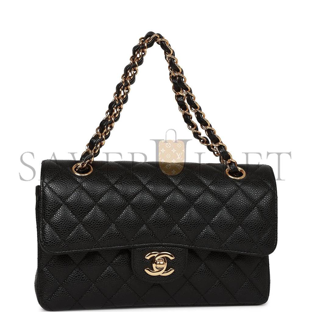 CHANEL SMALL CLASSIC DOUBLE FLAP BAG BLACK CAVIAR GOLD HARDWARE (23*15*6cm) CHANEL SMALL CLASSIC DOUBLE FLAP BAG BLACK CAVIAR GOLD HARDWARE (23*15*6cm)