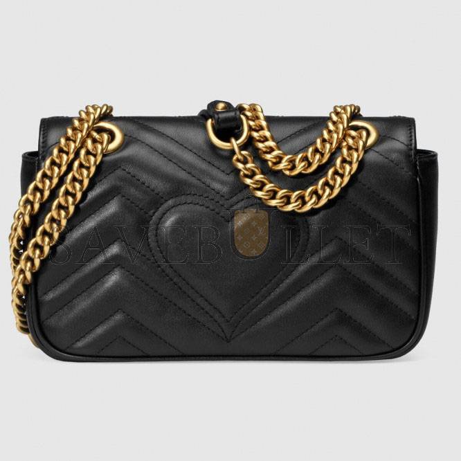 GUCCI GG MARMONT MATELASSÉ LEATHER SUPER MINI BAG 446744 (23*14*6cm) GUCCI GG MARMONT MATELASSÉ LEATHER SUPER MINI BAG 446744 (23*14*6cm)