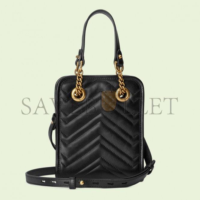 GUCCI GG MARMONT MATELASSÉ MINI BAG 696123 DTDHT 1000 (19*16*7cm) GUCCI GG MARMONT MATELASSÉ MINI BAG 696123 DTDHT 1000 (19*16*7cm)
