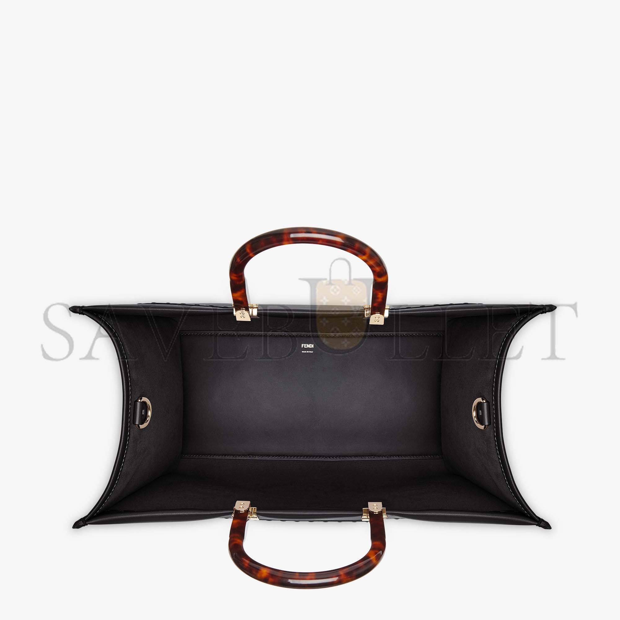 FENDI LARGE FENDI SUNSHINE - BLACK LEATHER SHOPPER 8BH372ABVLF0KUR (40.5*35*21.5cm) FENDI LARGE FENDI SUNSHINE - BLACK LEATHER SHOPPER 8BH372ABVLF0KUR (40.5*35*21.5cm)