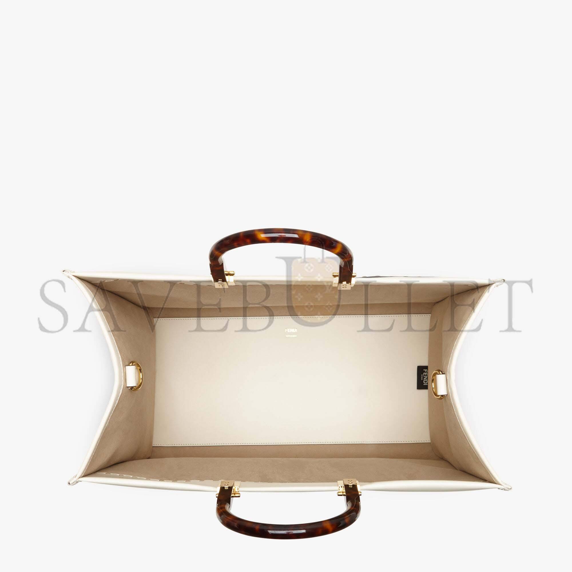 FENDI LARGE FENDI SUNSHINE - WHITE LEATHER SHOPPERX 8BH372ABVLF0K7E (40.5*35*21.5cm) FENDI LARGE FENDI SUNSHINE - WHITE LEATHER SHOPPERX 8BH372ABVLF0K7E (40.5*35*21.5cm)