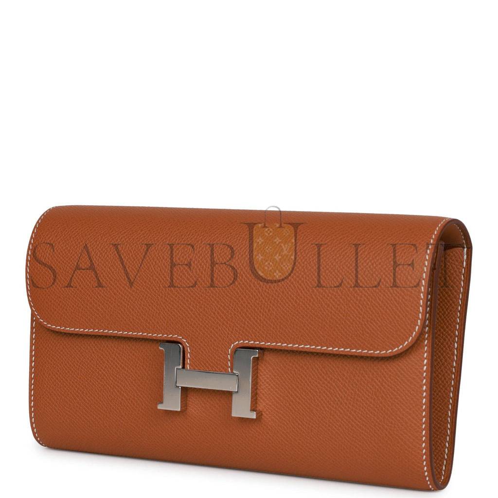 HERMES CONSTANCE WALLET TO GO GOLD EPSOM PALLADIUM HARDWARE (22*11cm) HERMES CONSTANCE WALLET TO GO GOLD EPSOM PALLADIUM HARDWARE (22*11cm)