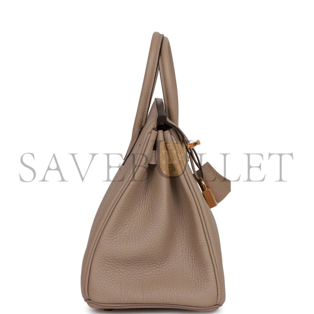 HERMES BIRKIN 25 GRIS TOURTERELLE TOGO GOLD HARDWARE HANDMADE (25cm) HERMES BIRKIN 25 GRIS TOURTERELLE TOGO GOLD HARDWARE HANDMADE (25cm)