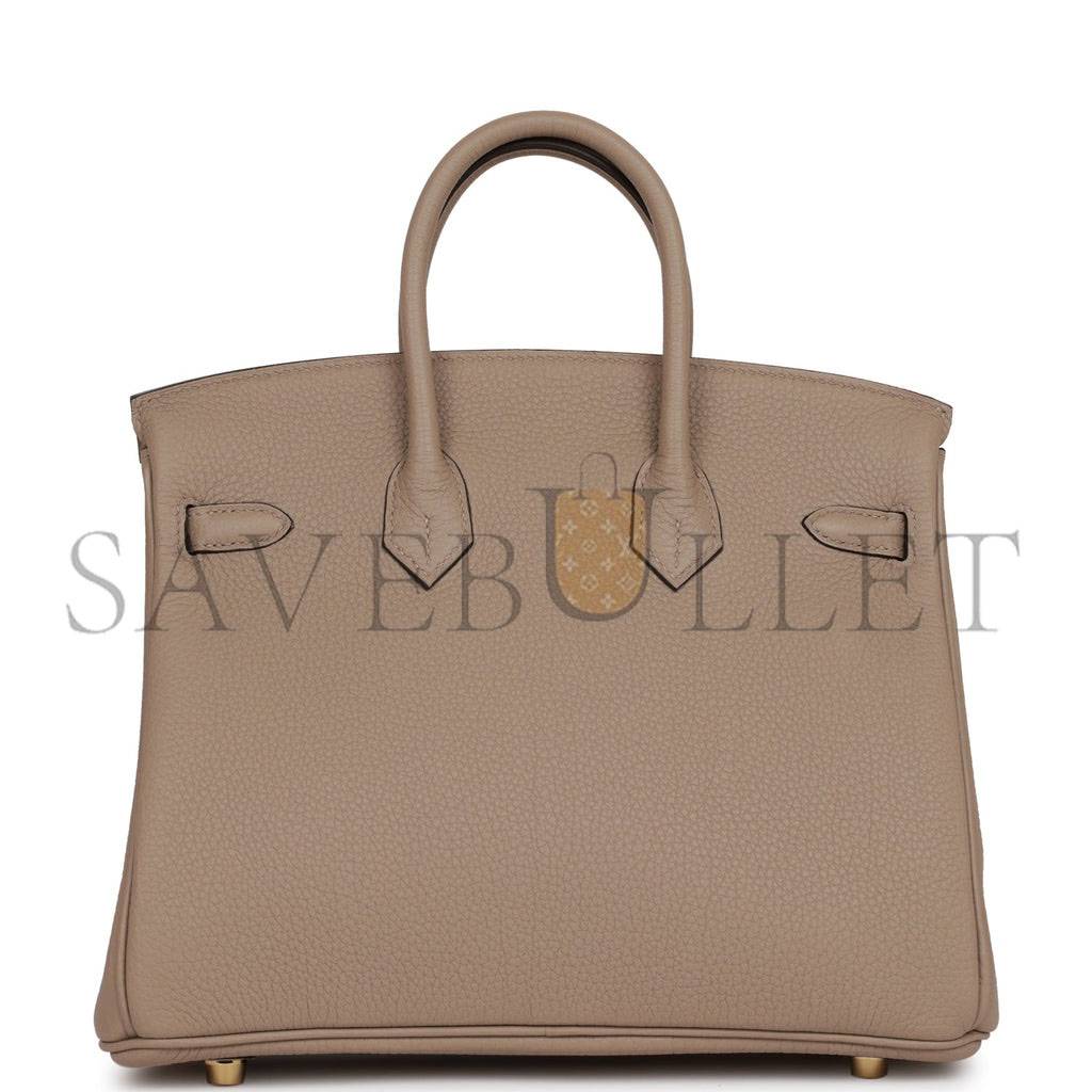 HERMES BIRKIN 25 GRIS TOURTERELLE TOGO GOLD HARDWARE HANDMADE (25cm) HERMES BIRKIN 25 GRIS TOURTERELLE TOGO GOLD HARDWARE HANDMADE (25cm)