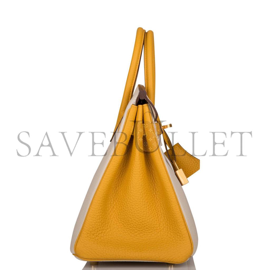 HERMES SPECIAL ORDER (HSS) BIRKIN 25 CRAIE AND JAUNE AMBRE TOGO BRUSHED GOLD HARDWARE HANDMADE (25cm) HERMES SPECIAL ORDER (HSS) BIRKIN 25 CRAIE AND JAUNE AMBRE TOGO BRUSHED GOLD HARDWARE HANDMADE (25cm)