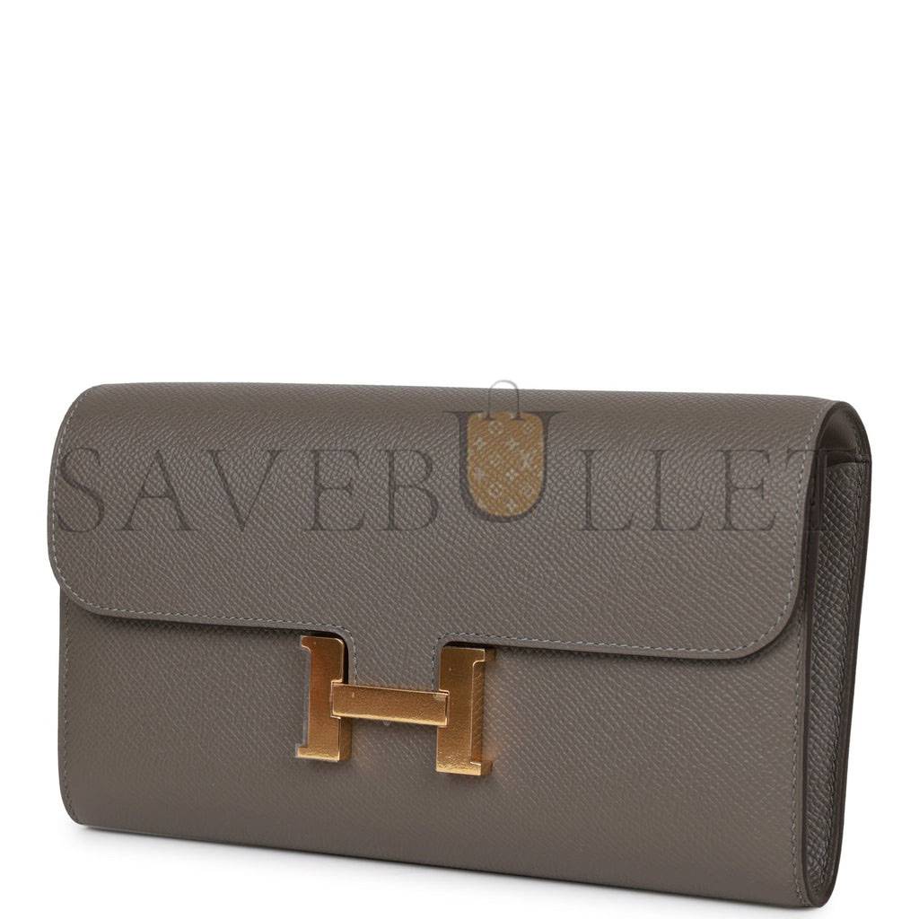 HERMES CONSTANCE WALLET TO GO GRIS MEYER EPSOM GOLD HARDWARE (20.5 x 13 x 2cm) HERMES CONSTANCE WALLET TO GO GRIS MEYER EPSOM GOLD HARDWARE (20.5 x 13 x 2cm)