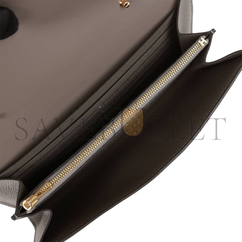 HERMES CONSTANCE WALLET TO GO GRIS MEYER EPSOM GOLD HARDWARE (20.5 x 13 x 2cm) HERMES CONSTANCE WALLET TO GO GRIS MEYER EPSOM GOLD HARDWARE (20.5 x 13 x 2cm)