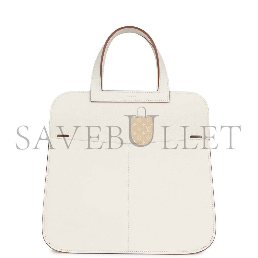 H**mes halzan 25 white evercolor gold hardware (25cm)