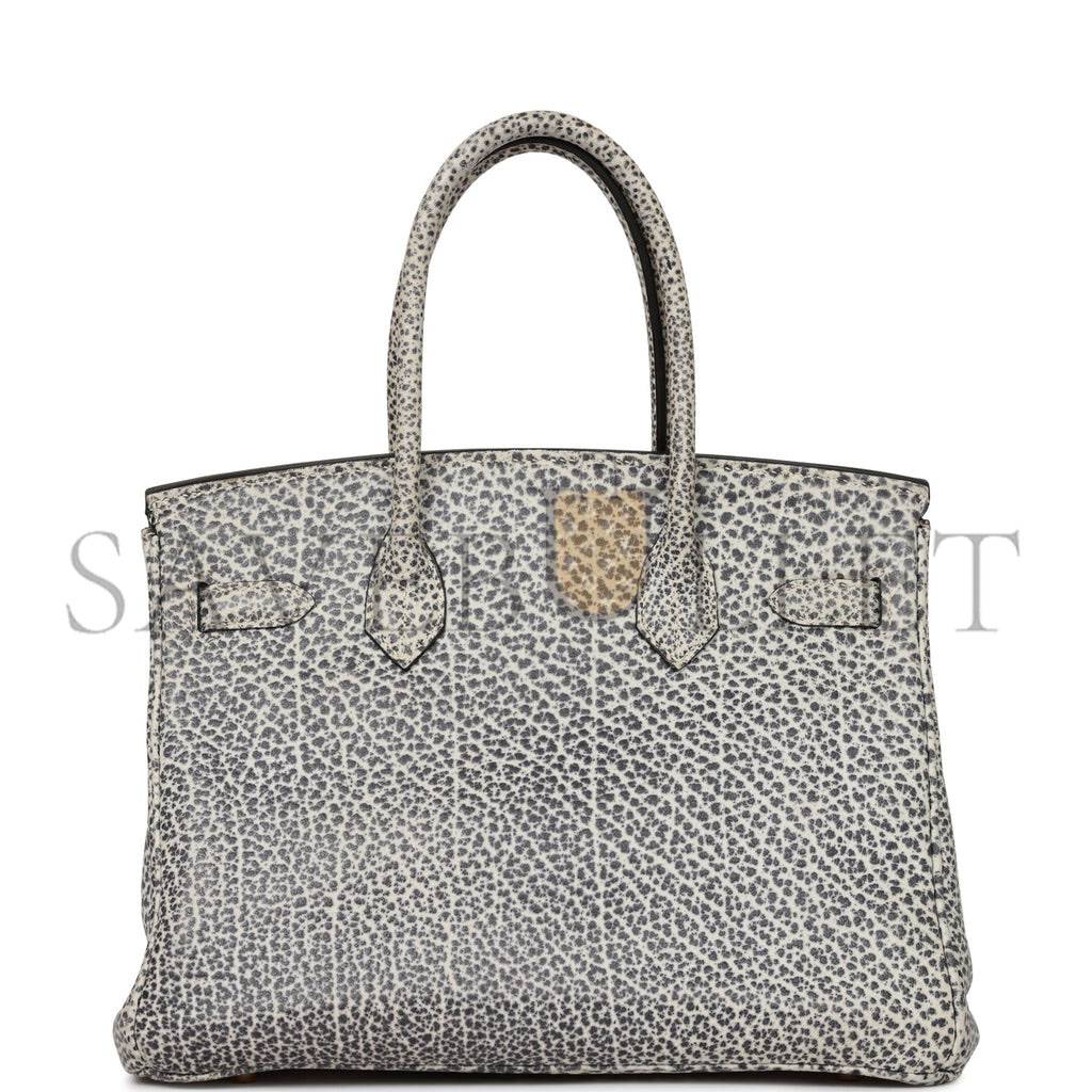 HERMES VINTAGE HERMES BIRKIN 30 WHITE DALMATIAN BUFFALO GOLD HARDWARE (30*22*16cm) HERMES VINTAGE HERMES BIRKIN 30 WHITE DALMATIAN BUFFALO GOLD HARDWARE (30*22*16cm)