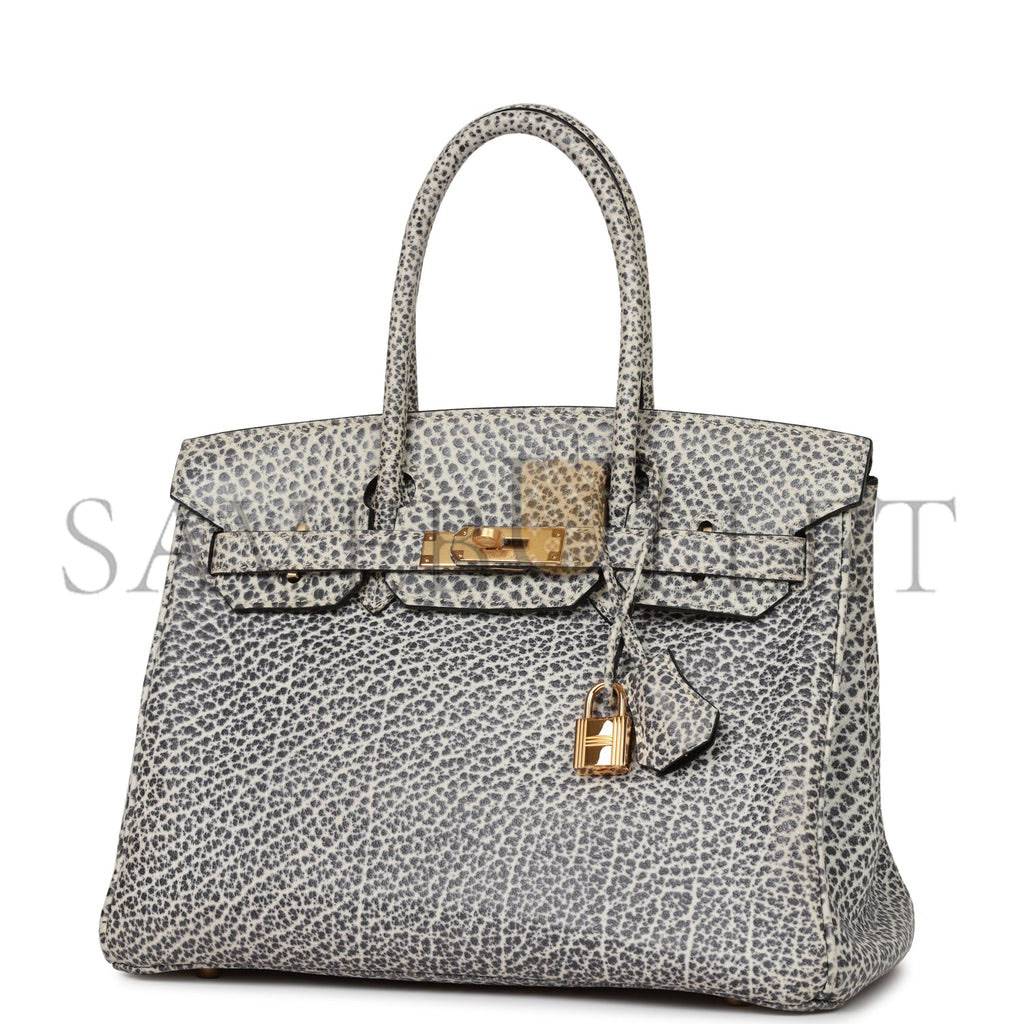 HERMES VINTAGE HERMES BIRKIN 30 WHITE DALMATIAN BUFFALO GOLD HARDWARE (30*22*16cm) HERMES VINTAGE HERMES BIRKIN 30 WHITE DALMATIAN BUFFALO GOLD HARDWARE (30*22*16cm)