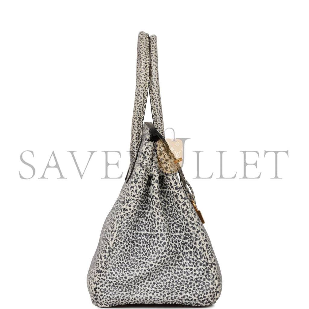 HERMES VINTAGE HERMES BIRKIN 30 WHITE DALMATIAN BUFFALO GOLD HARDWARE (30*22*16cm) HERMES VINTAGE HERMES BIRKIN 30 WHITE DALMATIAN BUFFALO GOLD HARDWARE (30*22*16cm)