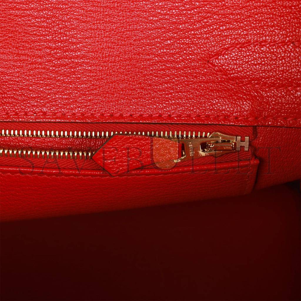 HERMES SPECIAL ORDER (HSS) BIRKIN 30 ROUGE CASAQUE TOGO GOLD HARDWARE ( 30cm*22*16cm)