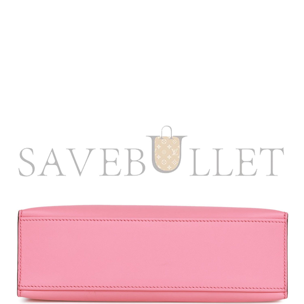HERMES MINI KELLY POCHETTE ROSE D'ETE SWIFT PALLADIUM HARDWARE (22*14*7cm) HERMES MINI KELLY POCHETTE ROSE D'ETE SWIFT PALLADIUM HARDWARE (22*14*7cm)