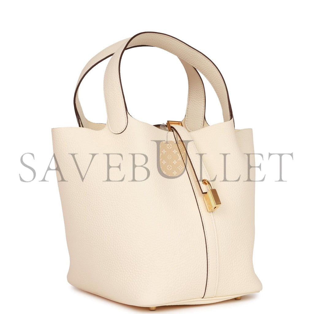 HERMES PICOTIN LOCK 22 NATA CLEMENCE GOLD HARDWARE (22*21*18cm) HERMES PICOTIN LOCK 22 NATA CLEMENCE GOLD HARDWARE (22*21*18cm)
