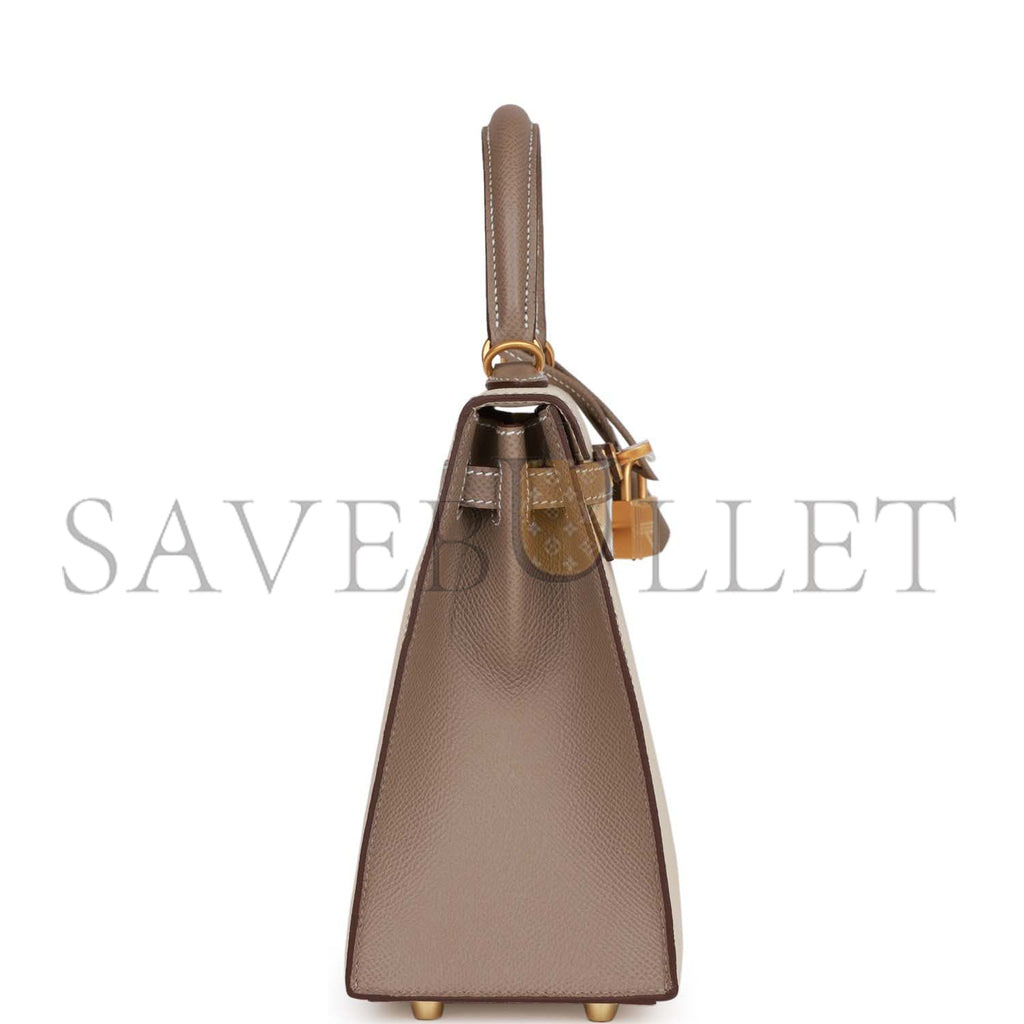 HERMES SPECIAL ORDER (HSS) KELLY SELLIER 25 CRAIE AND GRIS ASPHALTE EPSOM BRUSHED GOLD HARDWARE HANDMADE (25*17*7cm) HERMES SPECIAL ORDER (HSS) KELLY SELLIER 25 CRAIE AND GRIS ASPHALTE EPSOM BRUSHED GOLD HARDWARE HANDMADE (25*17*7cm)
