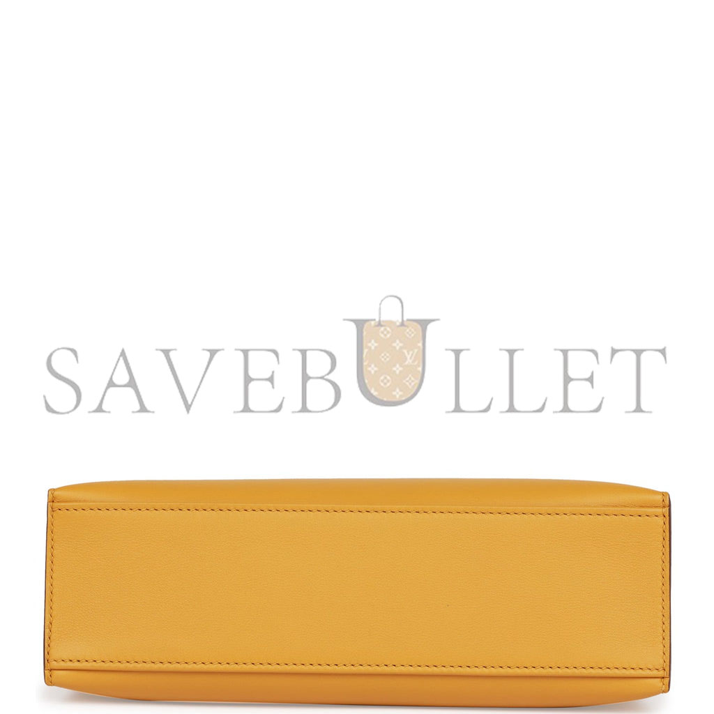 H**mes kelly pochette jaune ambre swift gold hardware  (22*12*13cm)