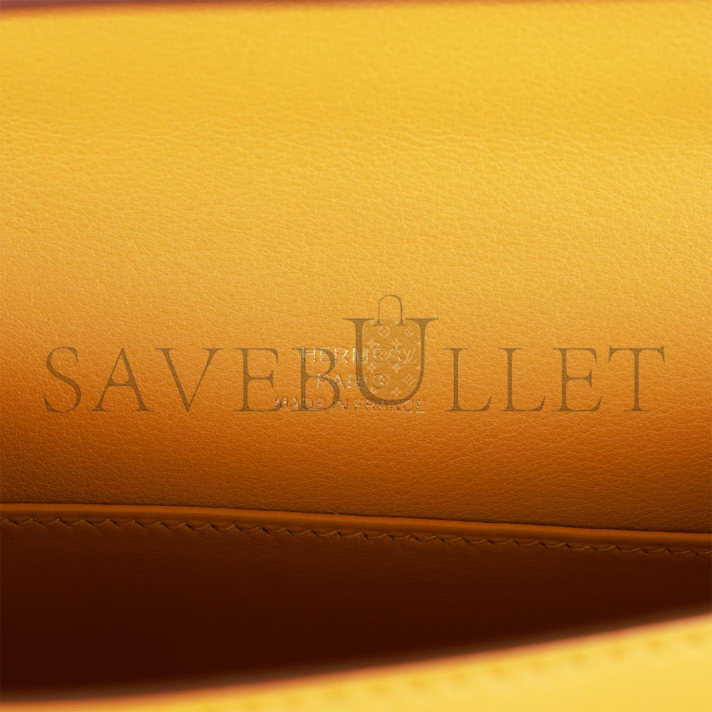 H**mes kelly pochette jaune ambre swift gold hardware  (22*12*13cm)