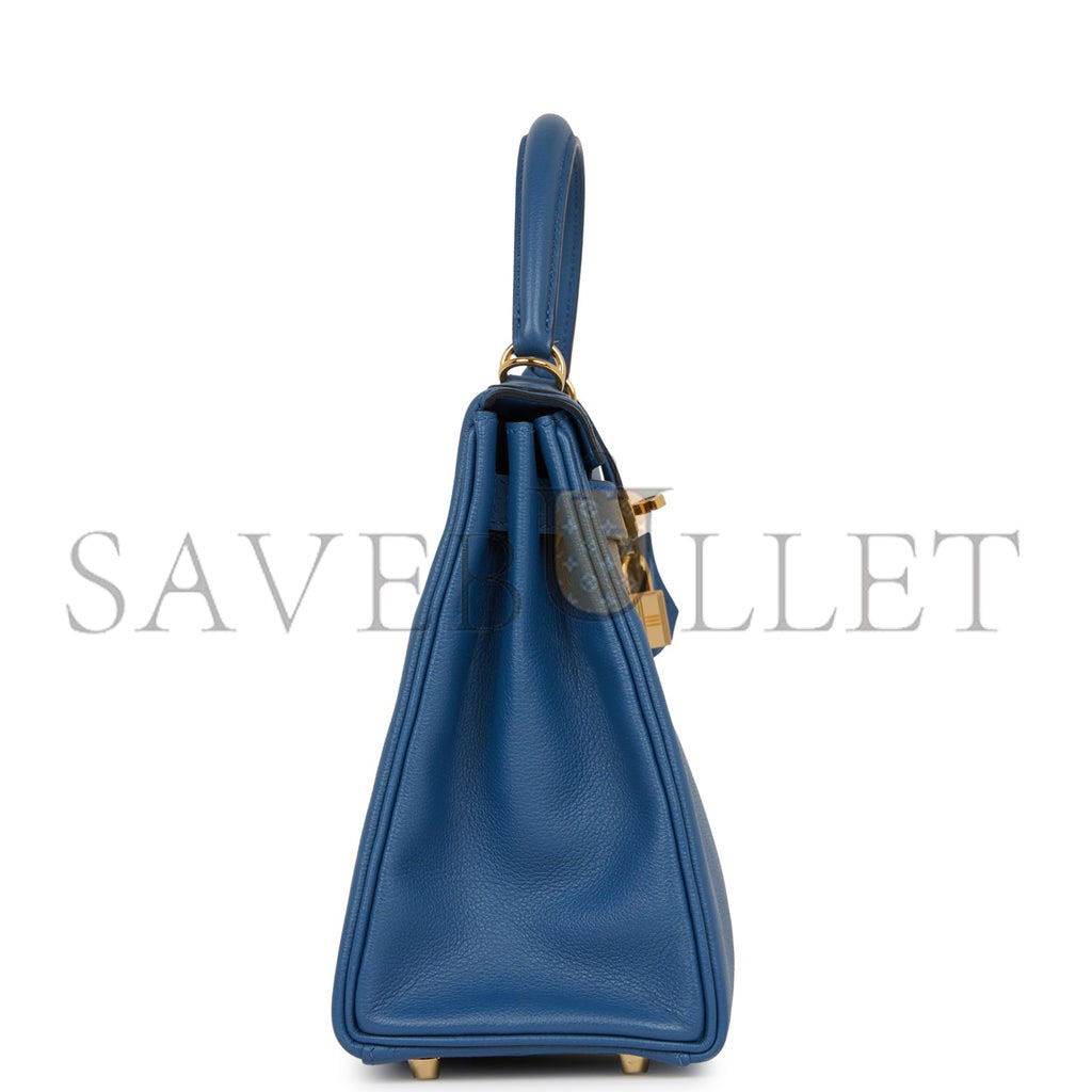 H**mes kelly retourne 28 bleu agate evercolor gold hardware  (28*22*10cm)