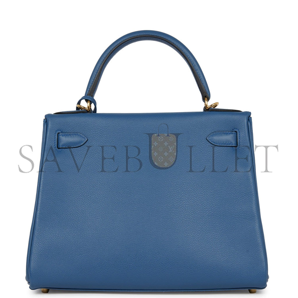H**mes kelly retourne 28 bleu agate evercolor gold hardware  (28*22*10cm)