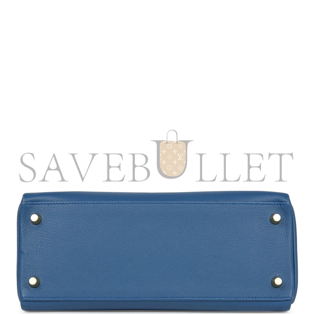 H**mes kelly retourne 28 bleu agate evercolor gold hardware  (28*22*10cm)