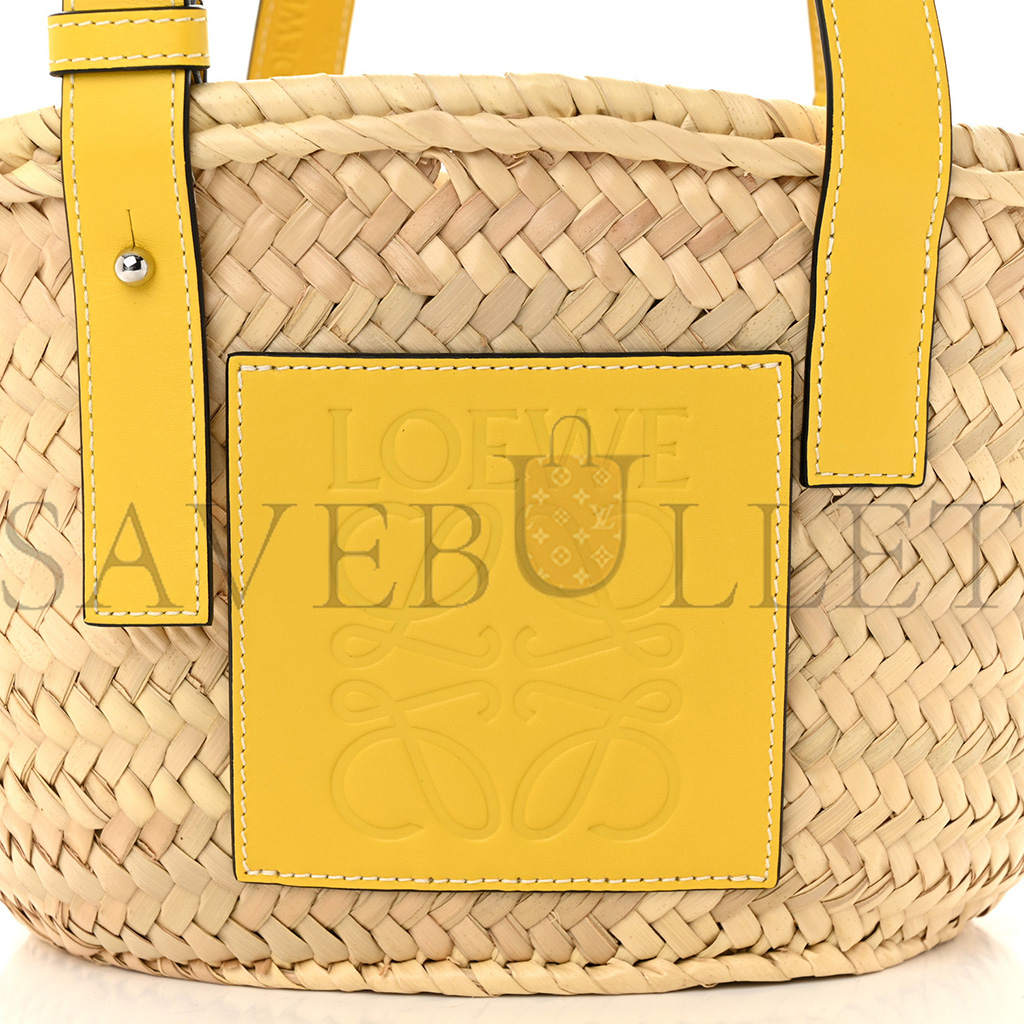 LOEWE RAFFIA SMALL BASKET TOTE BAG NATURAL YELLOW (21*18*13cm) LOEWE RAFFIA SMALL BASKET TOTE BAG NATURAL YELLOW (21*18*13cm)
