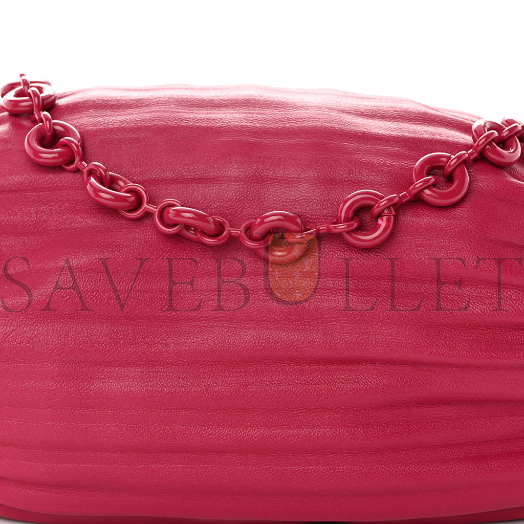 LOEWE LAMBSKIN PLEATED BRACELET POUCH SHOULDER BAG ROUGE BLOSSOMS (25*10*10cm) LOEWE LAMBSKIN PLEATED BRACELET POUCH SHOULDER BAG ROUGE BLOSSOMS (25*10*10cm)