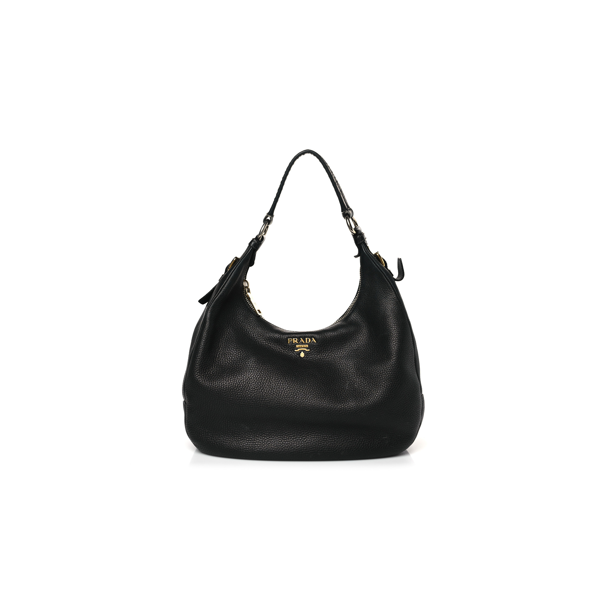 PRADA VITELLO DAINO HOBO BLACK (36*30*15cm) PRADA VITELLO DAINO HOBO BLACK (36*30*15cm)