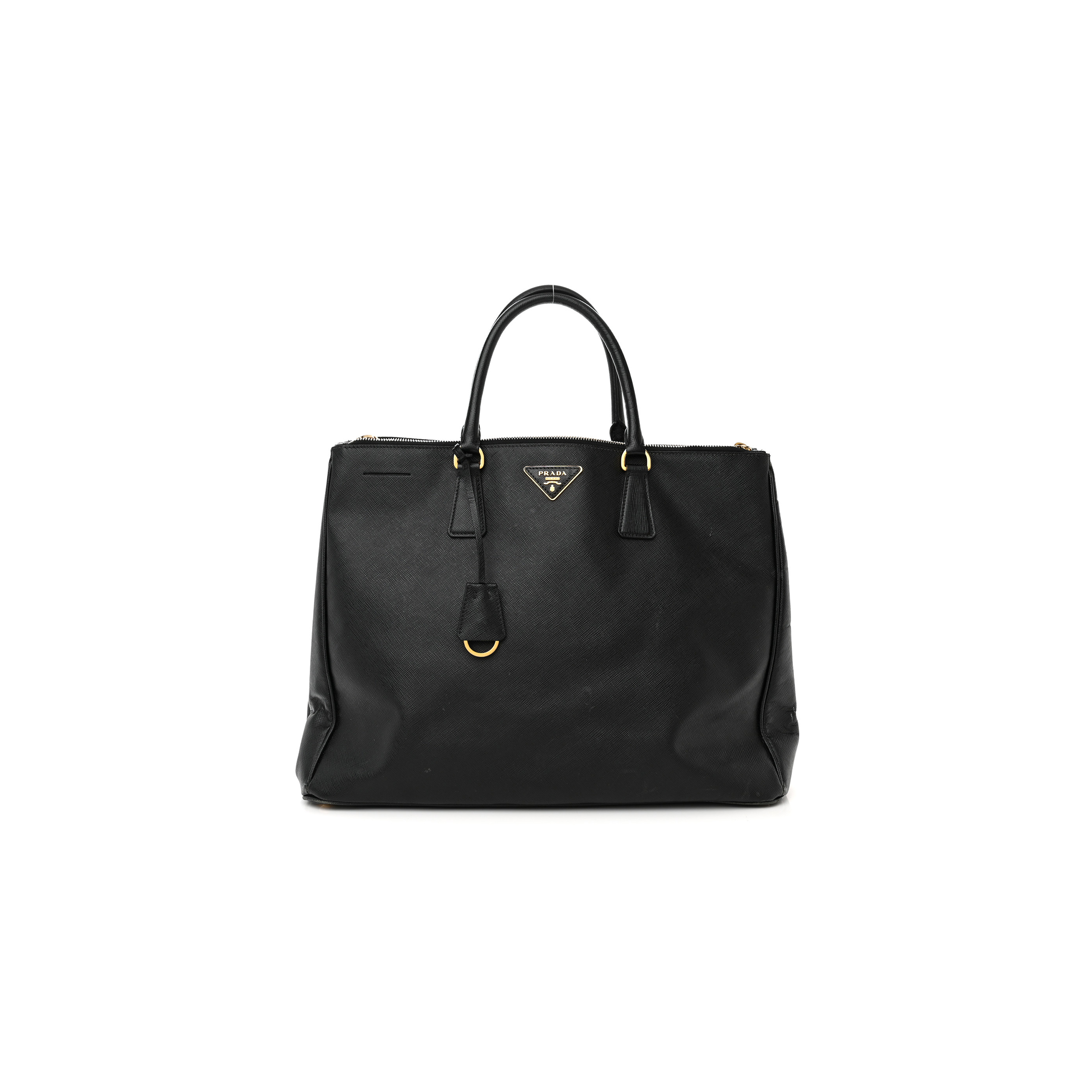 PRADA SAFFIANO LUX LARGE DOUBLE ZIP TOTE BLACK (36*29*18cm) PRADA SAFFIANO LUX LARGE DOUBLE ZIP TOTE BLACK (36*29*18cm)